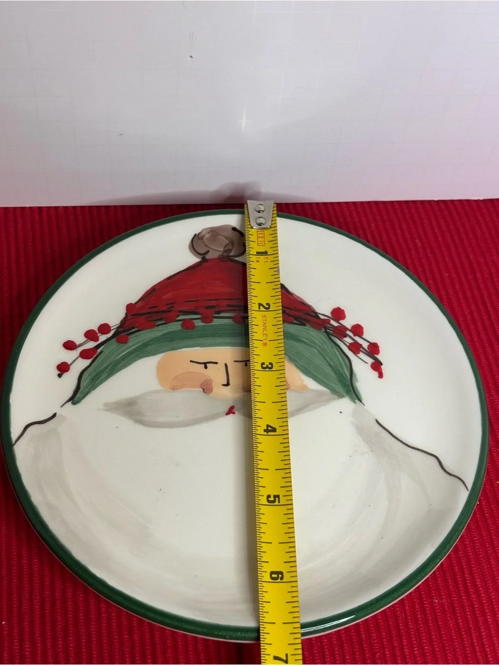 Curtrer Old St. Nick Plate- Red & Green. Made in Italy